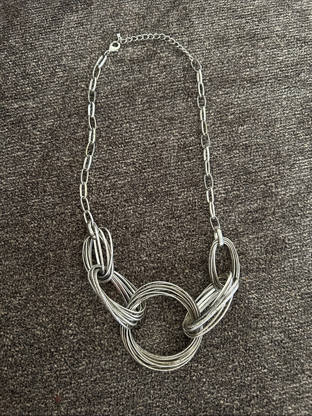 Silver Statement Link Necklace - Women Jewelry